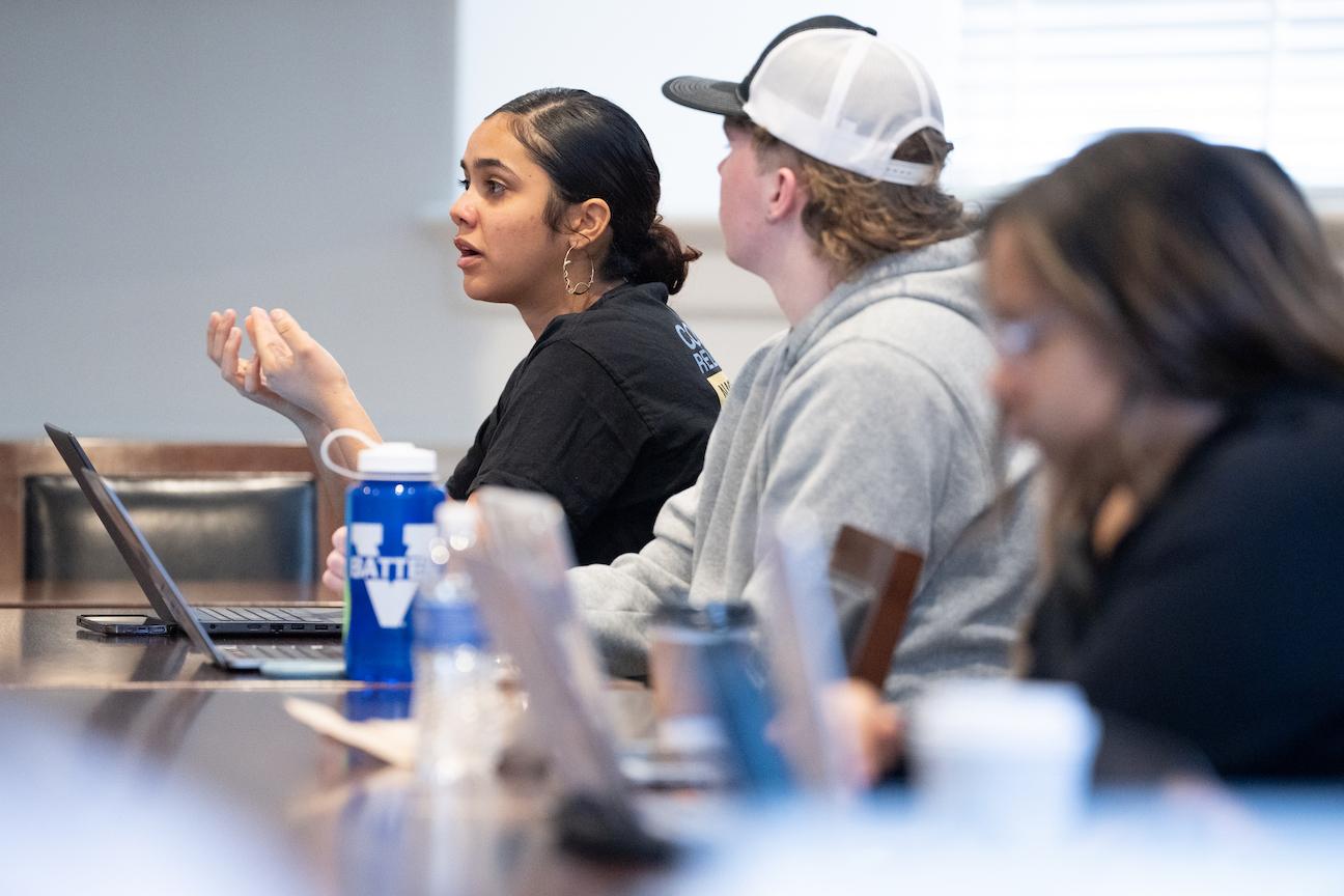 Student speaking in class